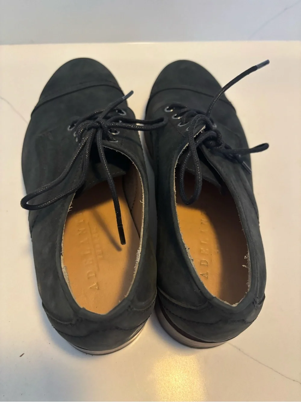 Adelante Romero Black Nubuck Derby Dress Shoes Men’s 5D